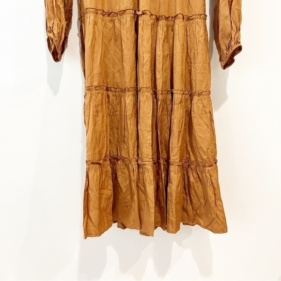 Anthropologie Entro Long-Sleeved Tiered Midi Dress - Picture 8 of 15